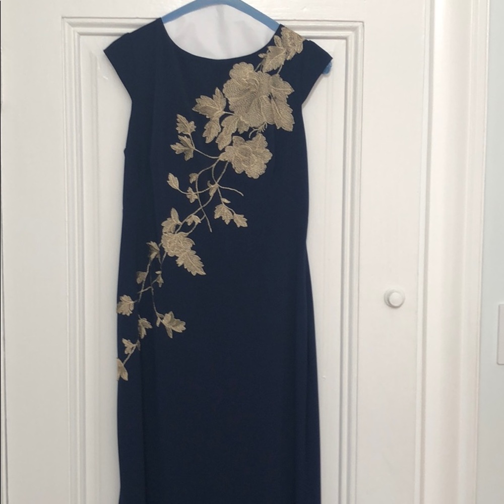 JS Collections floor length dress with draped back